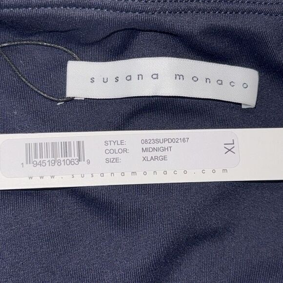 NWT Susana Monaco Navy Tube Ruffle Dress Maxi XL Revolve - Picture 12 of 13